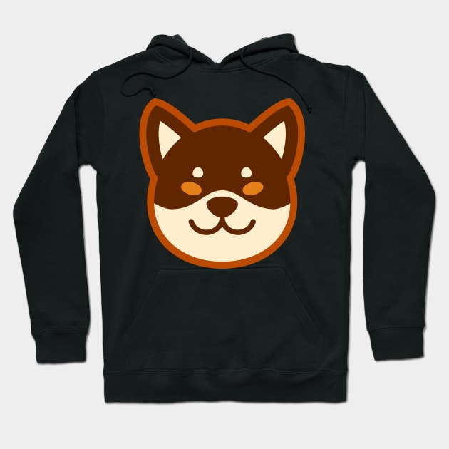 Brown Shiba: Eyes open smile Hoodie by Red Wolf